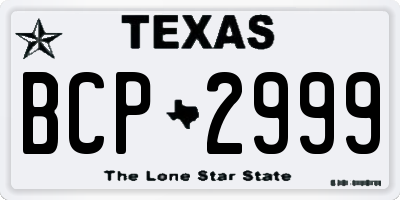 TX license plate BCP2999
