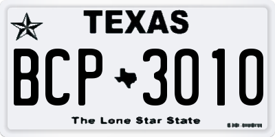 TX license plate BCP3010