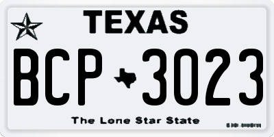 TX license plate BCP3023