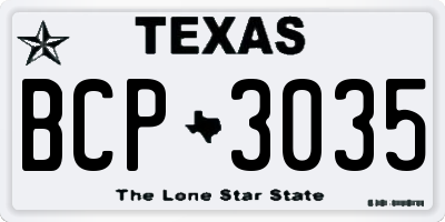 TX license plate BCP3035
