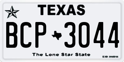 TX license plate BCP3044