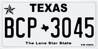 TX license plate BCP3045