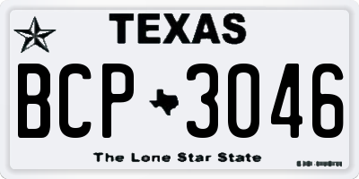 TX license plate BCP3046