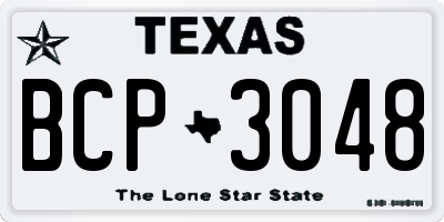 TX license plate BCP3048