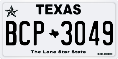 TX license plate BCP3049