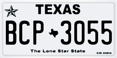 TX license plate BCP3055