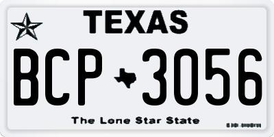TX license plate BCP3056