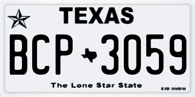 TX license plate BCP3059