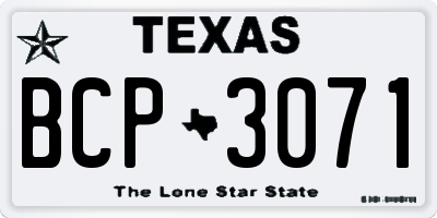 TX license plate BCP3071