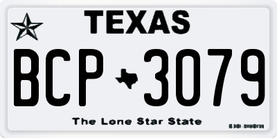 TX license plate BCP3079