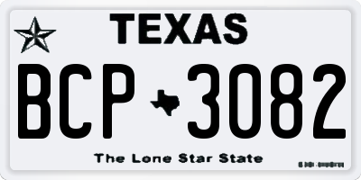 TX license plate BCP3082