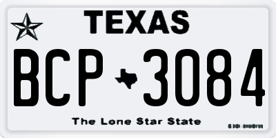 TX license plate BCP3084