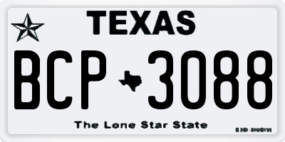 TX license plate BCP3088