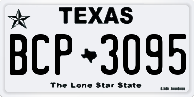 TX license plate BCP3095