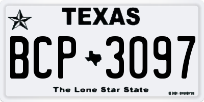 TX license plate BCP3097