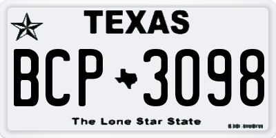TX license plate BCP3098