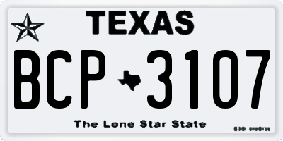 TX license plate BCP3107