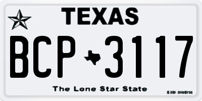 TX license plate BCP3117