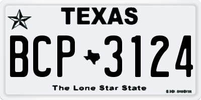 TX license plate BCP3124