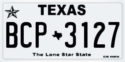 TX license plate BCP3127