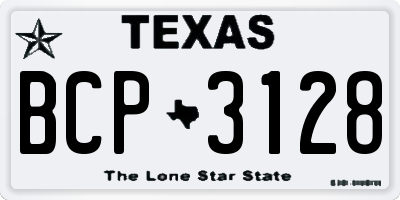 TX license plate BCP3128