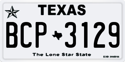 TX license plate BCP3129