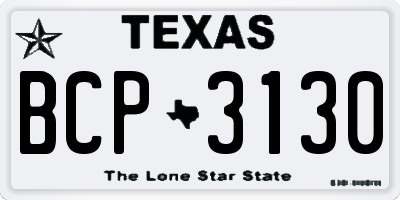 TX license plate BCP3130