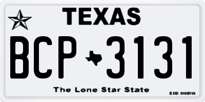 TX license plate BCP3131