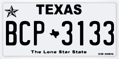 TX license plate BCP3133