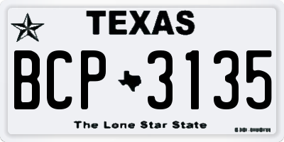 TX license plate BCP3135