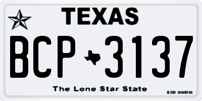 TX license plate BCP3137