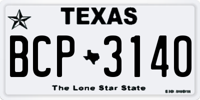 TX license plate BCP3140