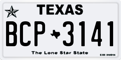 TX license plate BCP3141