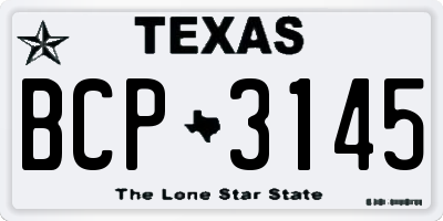 TX license plate BCP3145