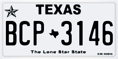 TX license plate BCP3146