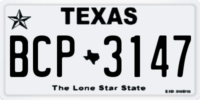 TX license plate BCP3147