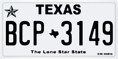 TX license plate BCP3149