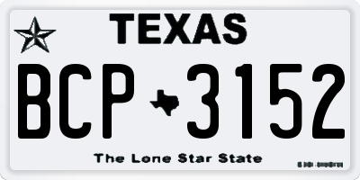 TX license plate BCP3152