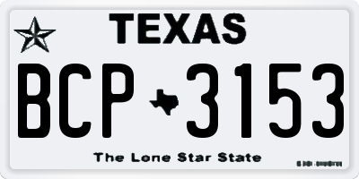 TX license plate BCP3153