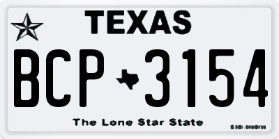 TX license plate BCP3154