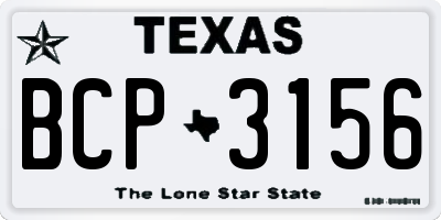 TX license plate BCP3156