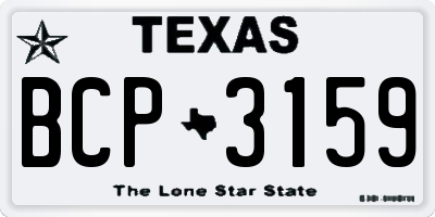 TX license plate BCP3159