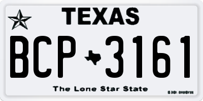 TX license plate BCP3161