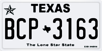 TX license plate BCP3163
