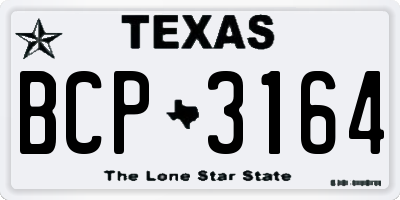 TX license plate BCP3164