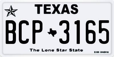 TX license plate BCP3165