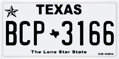 TX license plate BCP3166
