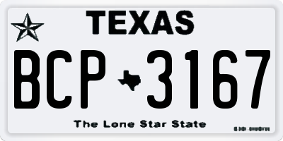 TX license plate BCP3167
