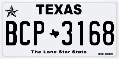 TX license plate BCP3168