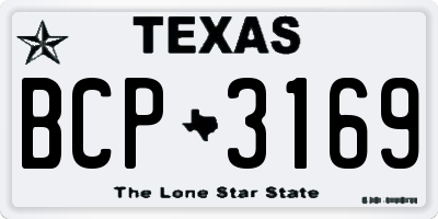 TX license plate BCP3169